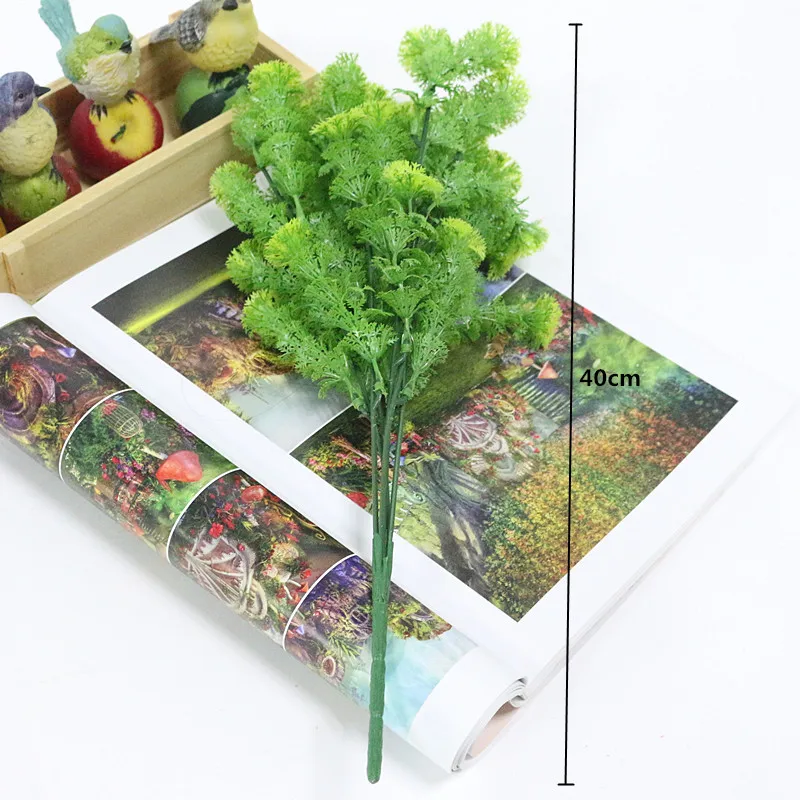 Flone Artificial Aquatic Plants Fake Plant Wall Simulation Flower Fern Leaves Plastic Plant Wedding Home Office Party Decor Art (3)