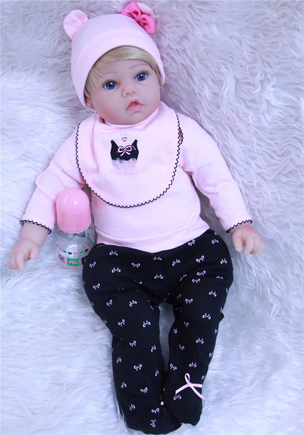 

50cm Blonde girl reborn babies dolls for children gift bebe alive reborn bonecas children silicone dolls gift