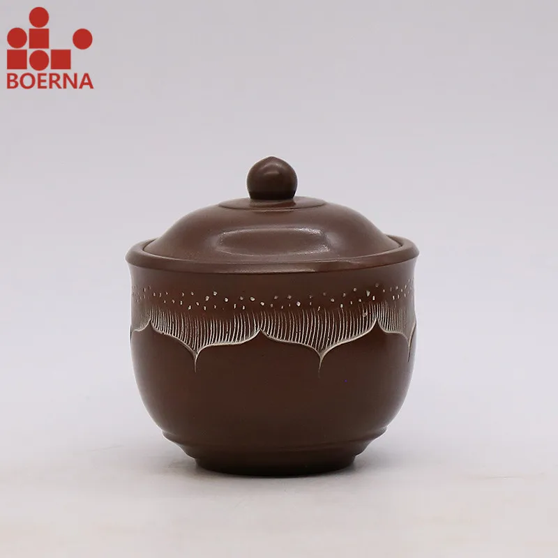 

BOERNA 1PCS Tea Jar Caddy for Puer Nixing Pottery Oolong Tea Chinese Porcelain Ceramic Jar Tea Canister Kung Fu Storage Chest