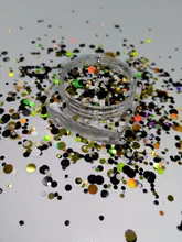 YM-006 Mixed Summer Gold White Black Round Dot Spangle shape glitter Flake cosmetic powder for nail Gel polish-50g/200g/bag YM-006 Mixed Summer Gold White Black Round Dot Spangle shape glitter Flake cosmetic powder for nail Gel polish-50g/200g/bag