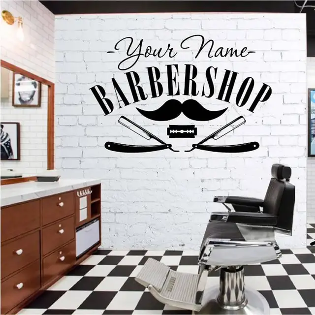 Hair Salon Sticker Decal Gentleman Posters Shave Wall Art Hair Salon Sticker Decal Gentleman Posters Shave Wall Art Decals Barber Parede Decor Decoration