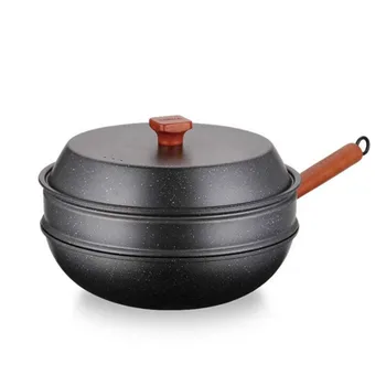 

Household multi-function steaming and frying pan no fumes frying pan with Lid Cooking Pot induction cooker gas stove universal