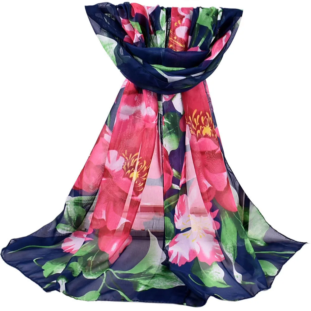 

feitong 2018 High Quality Fashion Women Printed Soft Chiffon Shawl Wrap Wraps Scarf Scarves Gift