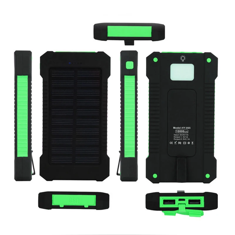 

Hot Sale for iPhone 6 6s 7 iPad Air Samsung Huawei Xiaomi Cell Phone Phone Charger 10000mAh Portable Solar Power Bank Charger