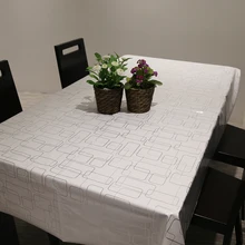 PVC Simple Modern Table Cloth Waterproof Oil Resistance Non Wash Tablecloth Party Wedding Home Kitchen Dining Placemat Pad