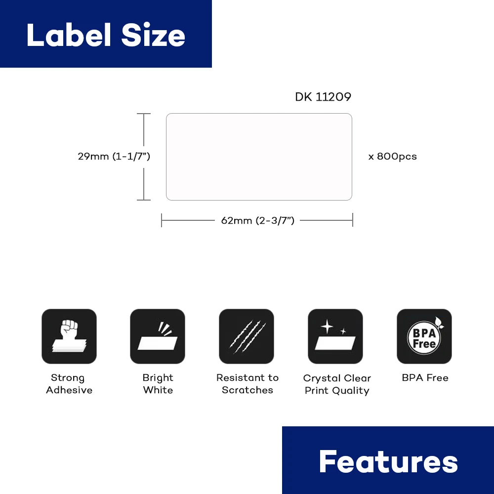 CIDY 5 рулонов DK-1209, совместимые с Brother Labels DK-11209 DK 1209 DK 209 штампованные стандартные адресные этикетки для QL570 QL700