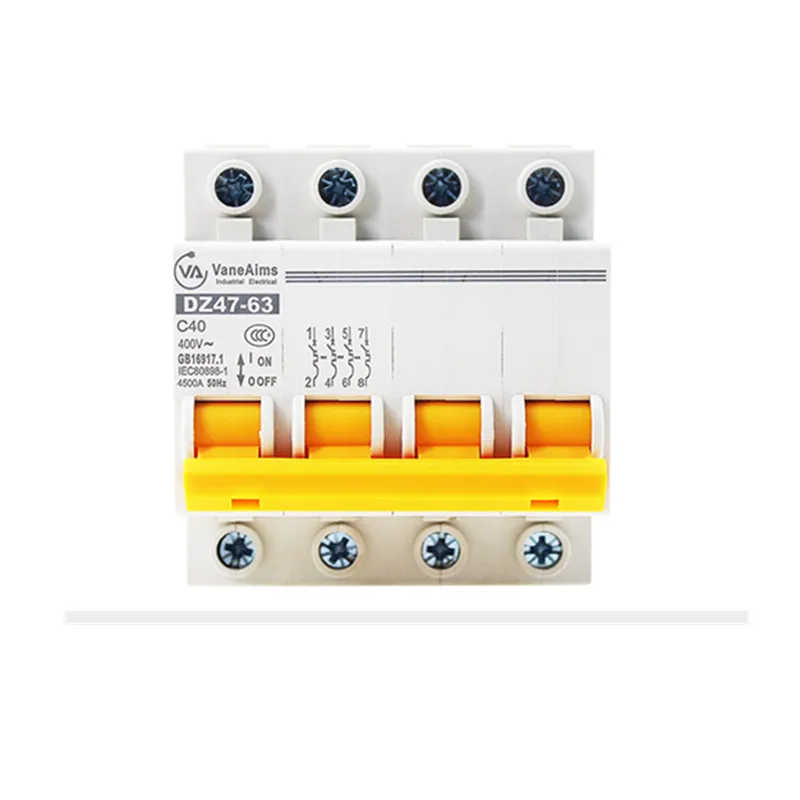 Мини-выключатель MCB рубильник выключатель DZ47-63 4P AC 400V 10A 16A 20A 25A 32A 40A 50A 63A |