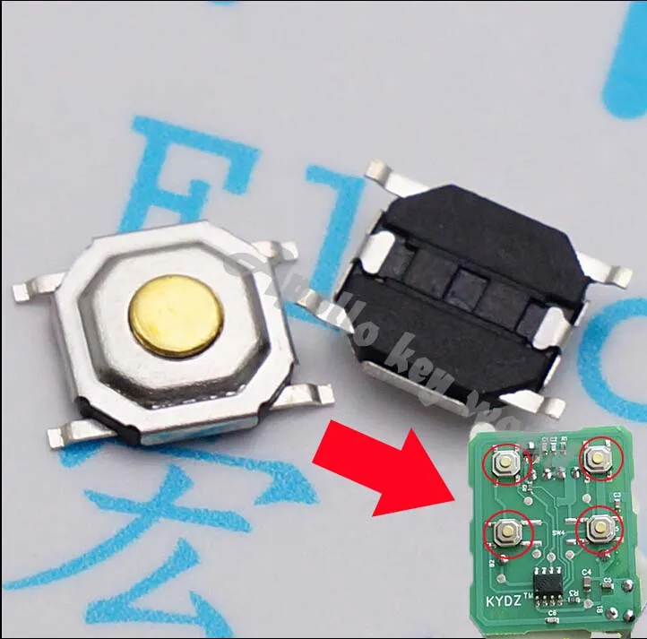 

SMD MICRO SWITCH TACTILE PUSH BUTTON FOR FORD EDGE EXPEDITION EXPLORER F150 KUGA CHRYSLER JEEP DODGE REMOTE KEY (SIZE:4*4*1.5)