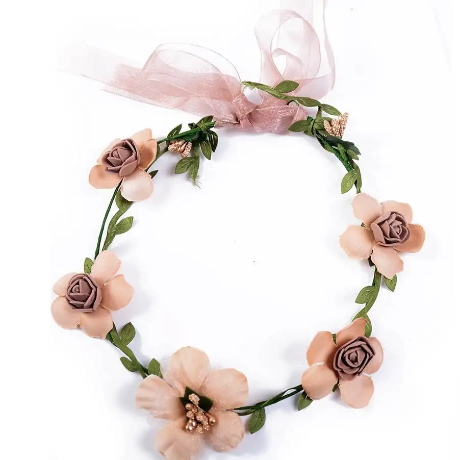 

2019 Fashion Tiaras Hairbands Lace Women Boho Flower Floral Hairband Headband Crown Party Bride Wedding Beach Decors