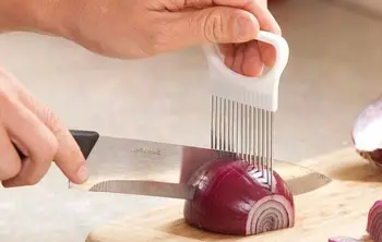 

300PC Onion Tomato Vegetable Slicer Cutting Aid Guide Holder Slicing Cutter Gadget