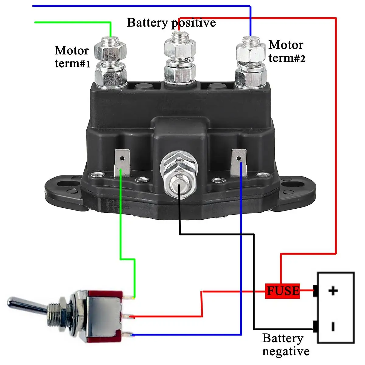 

24450BX 12V 6 Terminals Threaded Studs Reversing Polarity Contactor Relay Winch Motor Reversing Solenoid Switch Car Styling