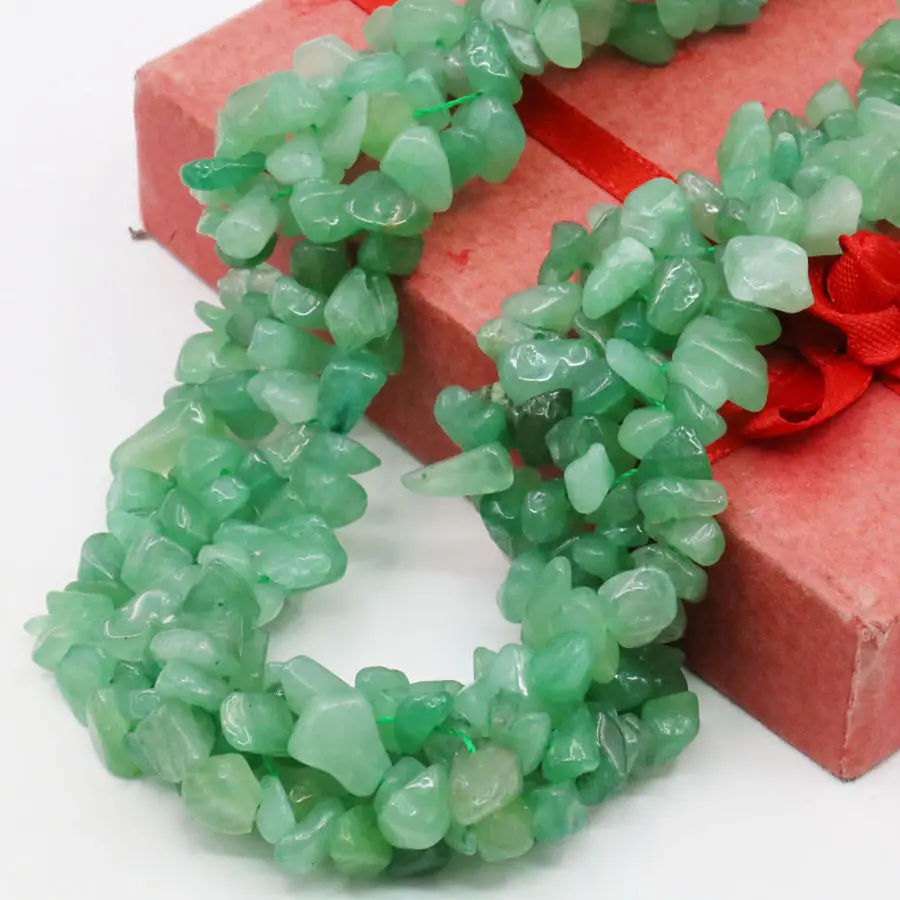 Irregular Green Aventurine Crystal 3Rows Necklace Chain Jewelry Making Party Wedding Gifts 18inch Stone Special