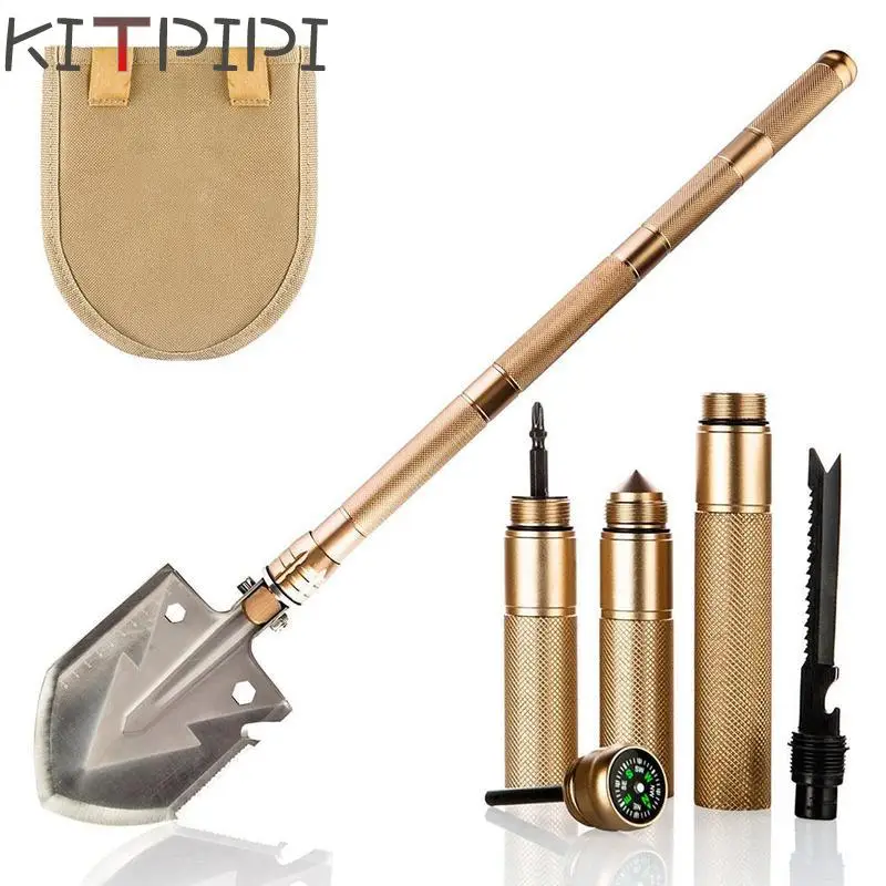 

KITPIPI Outdoor Survival Tactical Folding Camping Shovel, Military Equipment, Emergency Bushcraft Survival Annihilate Tool