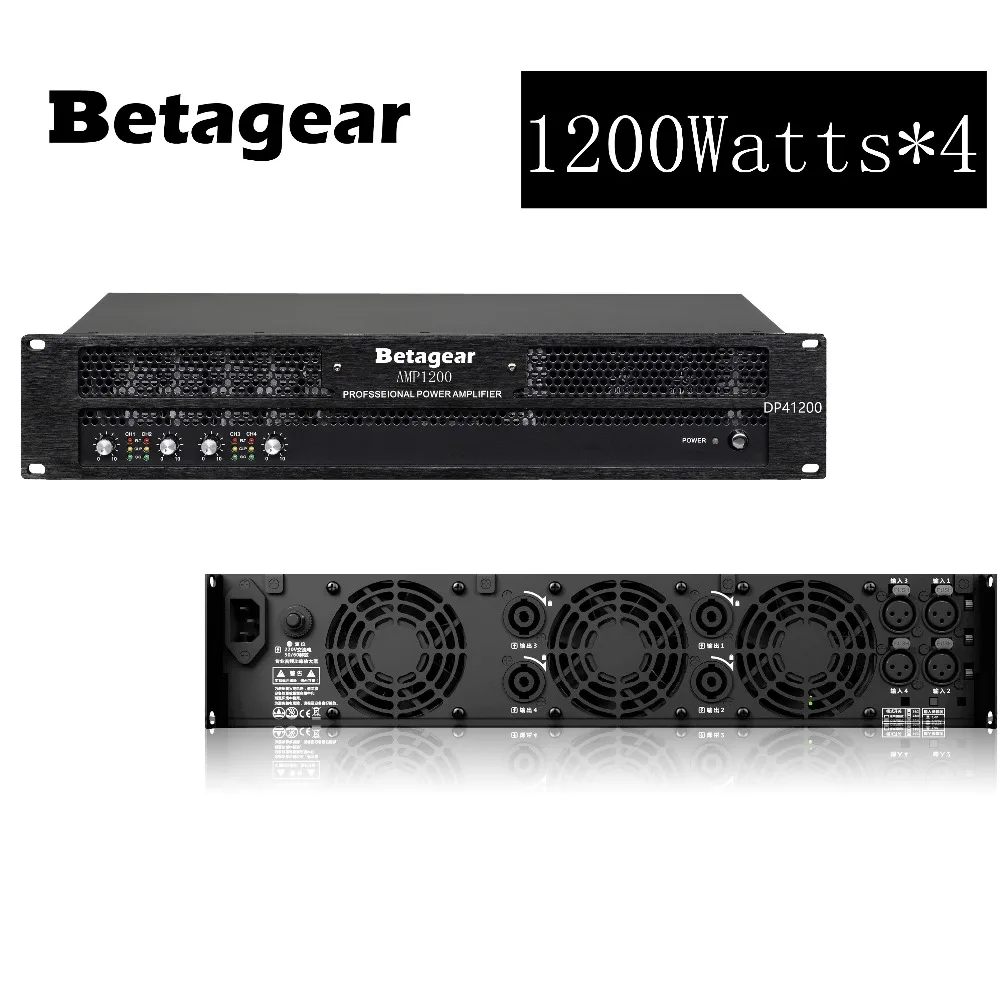 Betagear 4 Channel line array armplifiers 1200w 4 power amplifier professional linear Power amplifier Amp Stereo