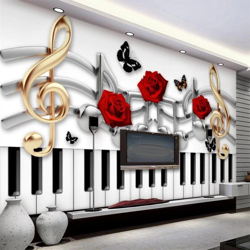 

Красивая Роза wellyu de parede, модный музыкальный символ, тема ТВ, диван, зеленые шелковые обои