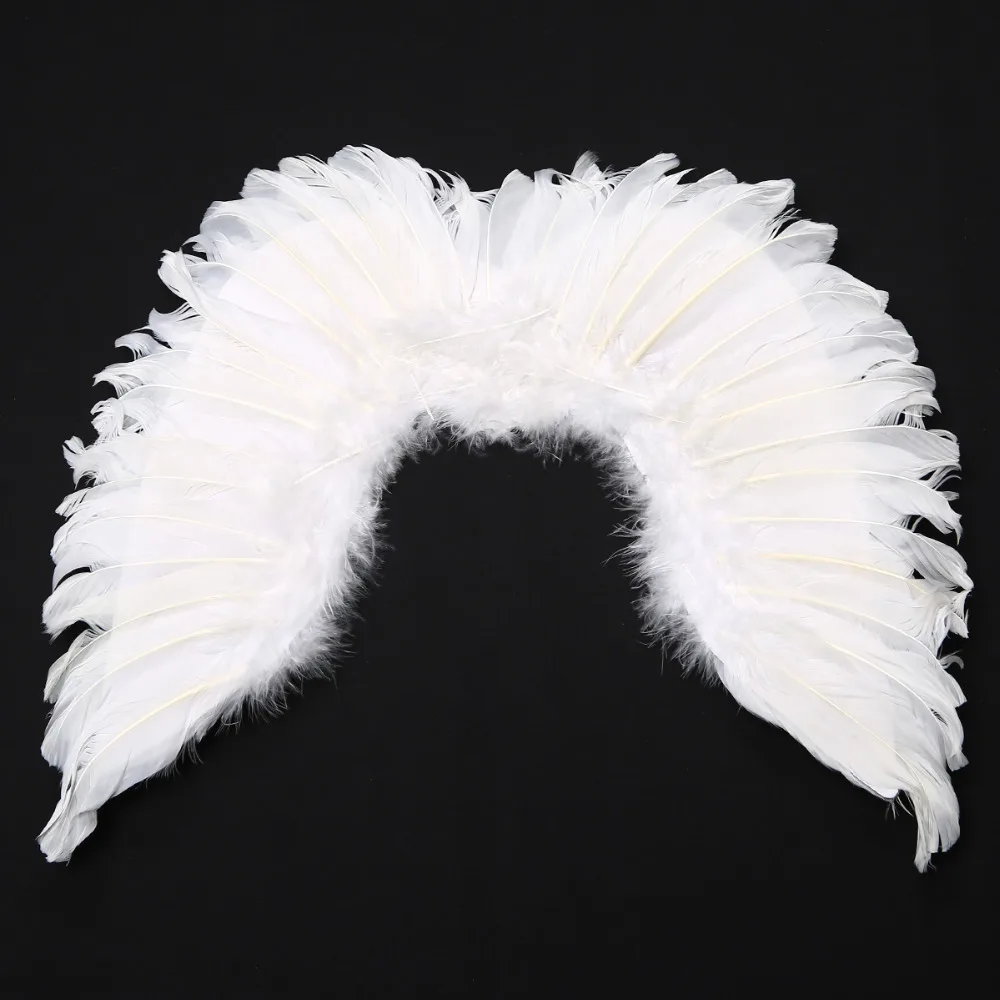 

New Beautiful Charming Fairy Angel Wing Costume Fancy Stage Performance Dress Up White Feather For Party Wedding