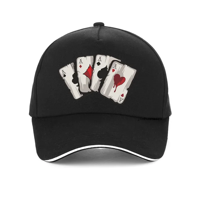 New design cartoon playing cards100%Cotton Dad cap Old Playing Card Baseball caps fashion Unisex adjustable snapback hat gorras black