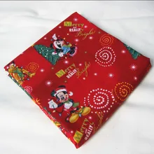 110*50 см 2 шт. Микки Маус ткань хлопок Рождественская ткань Микки Маус ткань материал для шитья пэчворк DIY Одежда Текстиль