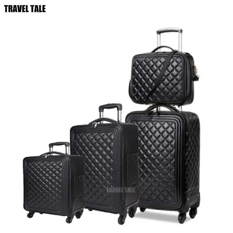 TRAVEL TALE 16 &quot20&quot 24 &quotдюймов Для женщин Spinner кожаный чемодан на колесах Набор