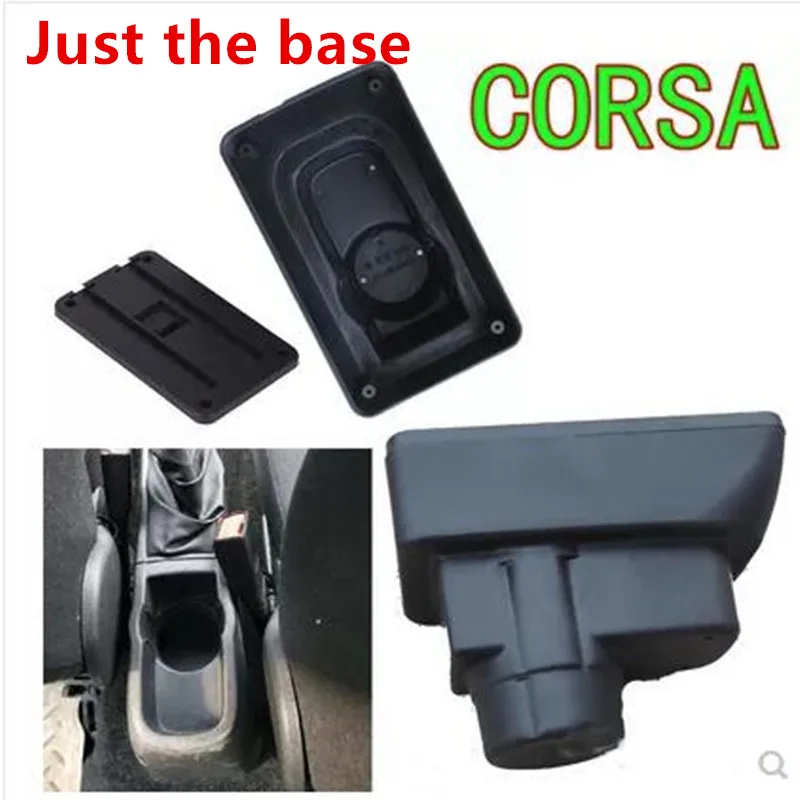 Для Opel Corsa подлокотник коробка Opel Corsa D Универсальный центральный автомобильный подлокотник для хранения коробка Подстаканник Пепельница Модификация аксессуары - Название цвета: Black base