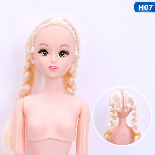 Color Hair Nude Doll With Head For Diy Dolls 6 Or 12 Joint Moving Naked Bodies Diy Toys 