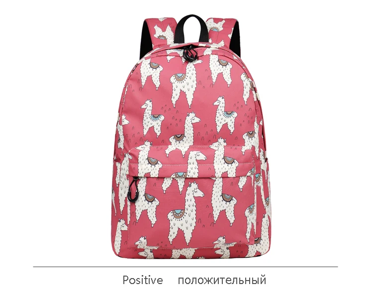 WINNER Backpack Cute Alpaca Print School Backpack Teenager Girls Water Repellent Fabric Laptop Bags Travel Mochila 2019 (14)