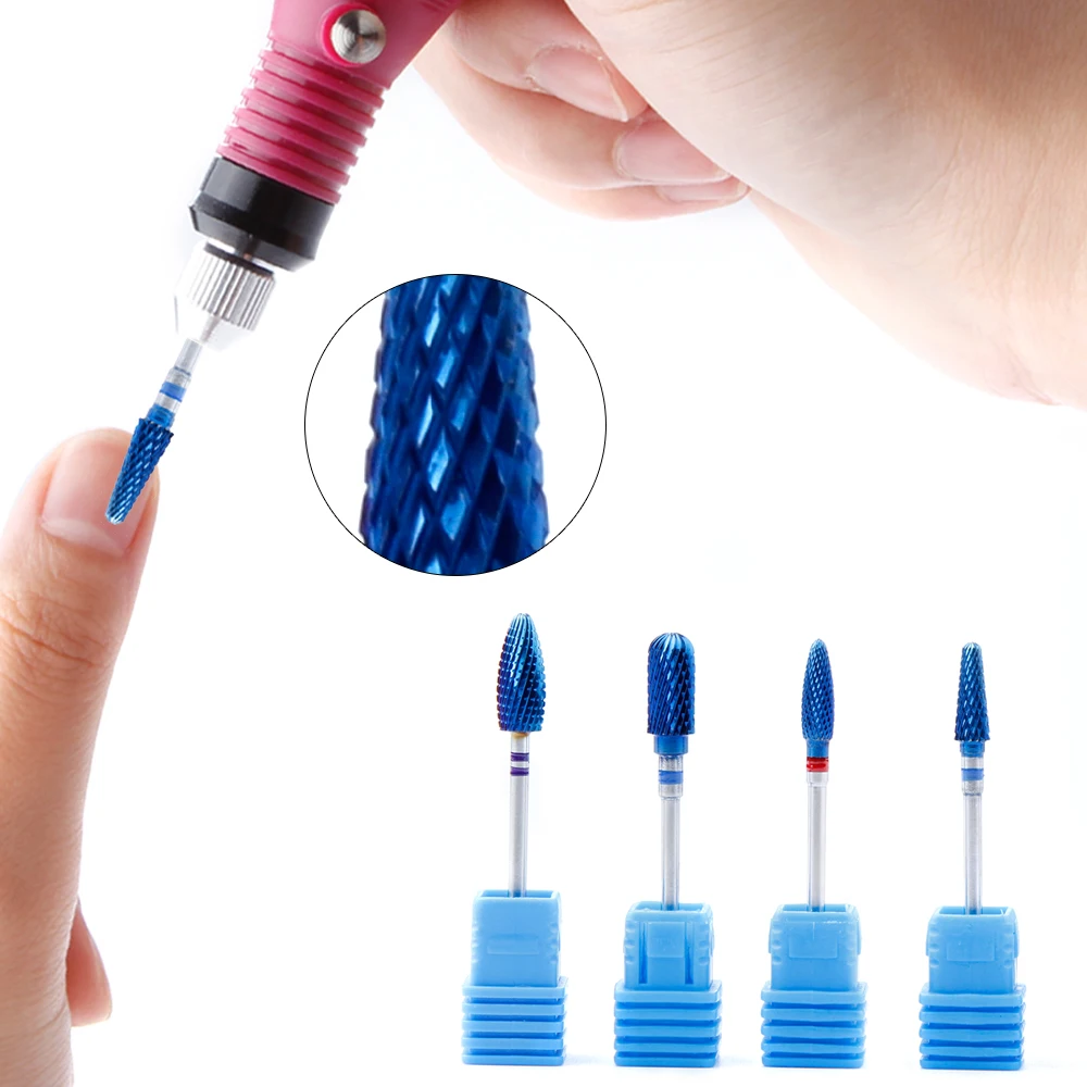 1PC Nail Drill Bits Apparatus for Manicure Blue Tungsten Carbide Cutters for Manicure Gel Remover Nail Pedicure Polish Drill Bit