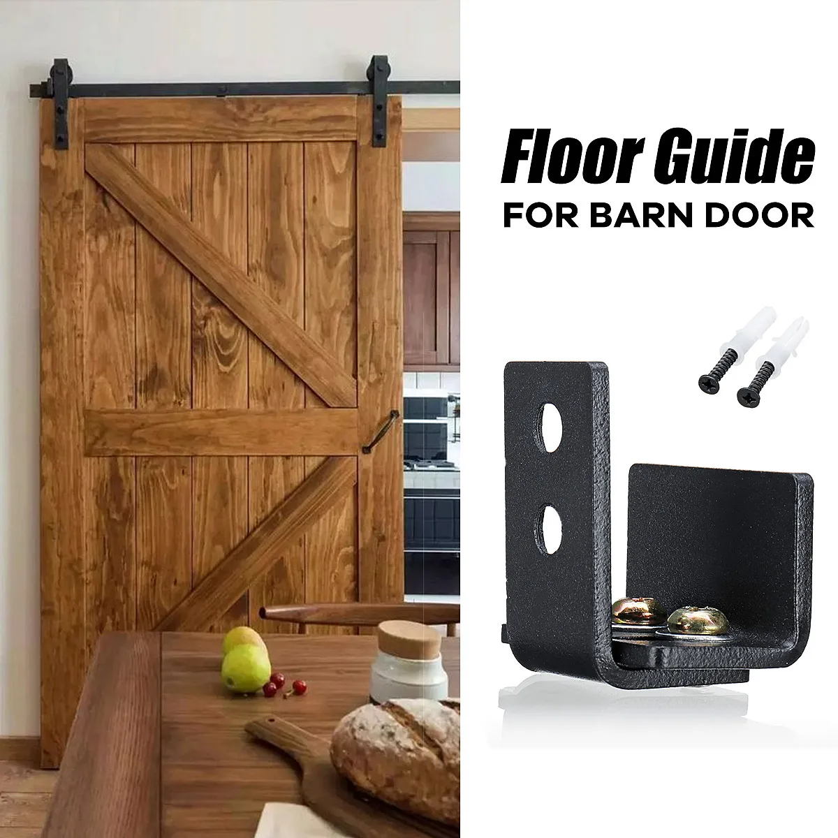 

Adjustable Sliding Floor Guide Clip Barn Door Clip Hardware with Screws Suitable for barn doors prevent the door from swinging