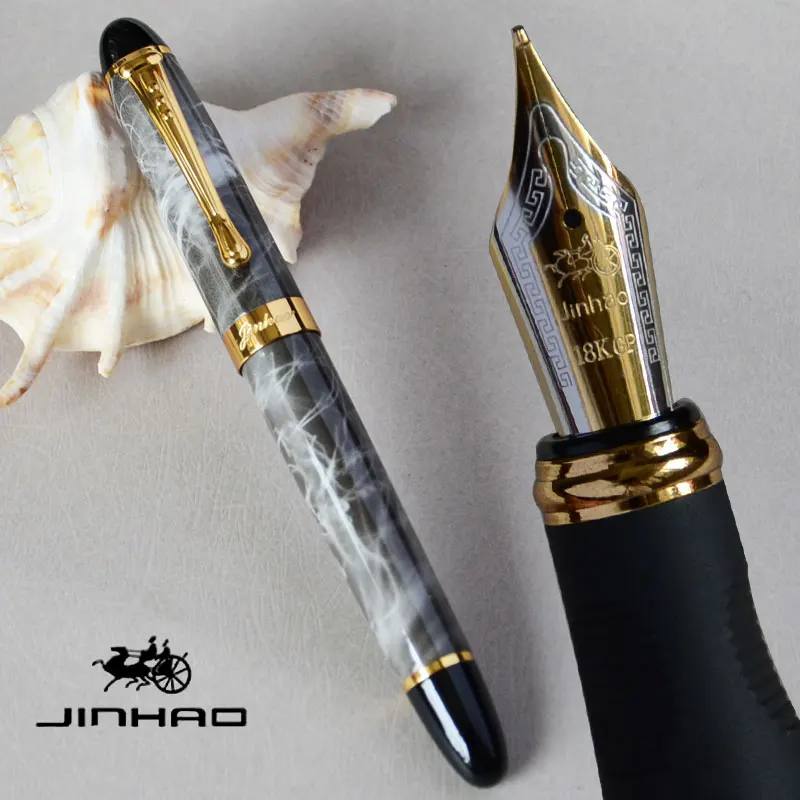 IRAURITA перьевая ручка JINHAO X450 темно-зеленый и золотой 18 KGP 0,7 мм перо с широким основанием полностью металлический синий красный 21 цвет и чернила JINHAO 450 - Цвет: as picture show