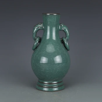 

Antique SongDynasty porcelain vase,Green glaze borneol ear bottle,Hand-painted crafts,Collection&Adornment,Free shipping
