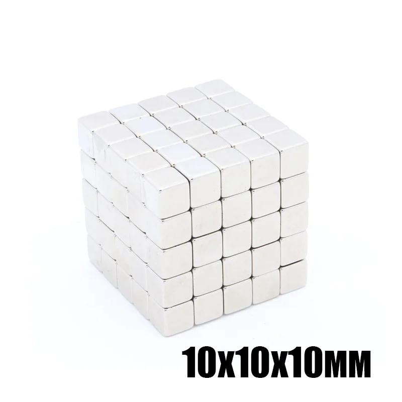 

20pcs 10x10x10 mm Super Strong Rare Earth permanent Magnet 10x10x10 mm N35 Small Block Powerful magnetic Neodymium Magnets