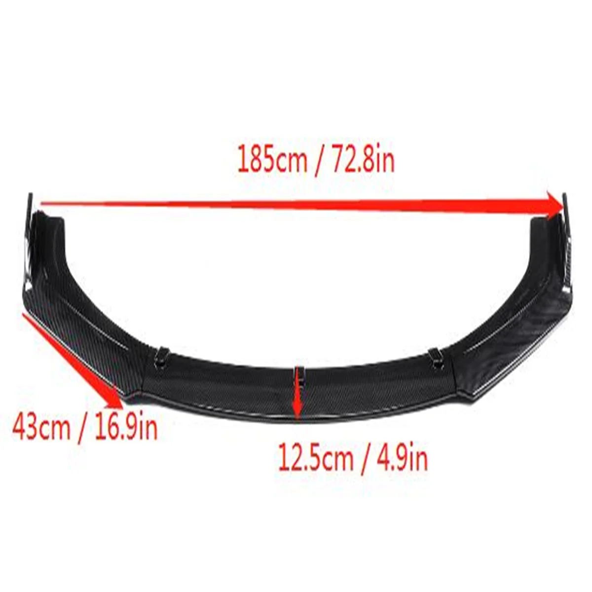 Aspecto de fibra de carbono/Negro 3 piezas de coche parte delantera del parachoques inferior difusor de labios Spoiler cuerpo Kit para Honda para Civic sedán 4Dr 2016 de 2017 a 2018