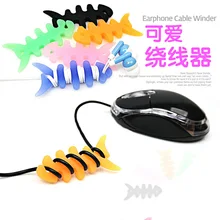 5 шт., Модный Цветной силиконовый пластиковый кабельный зажим в форме рыбьей кости, настольный набор инструментов, школьные офисные принадлежности, подарок