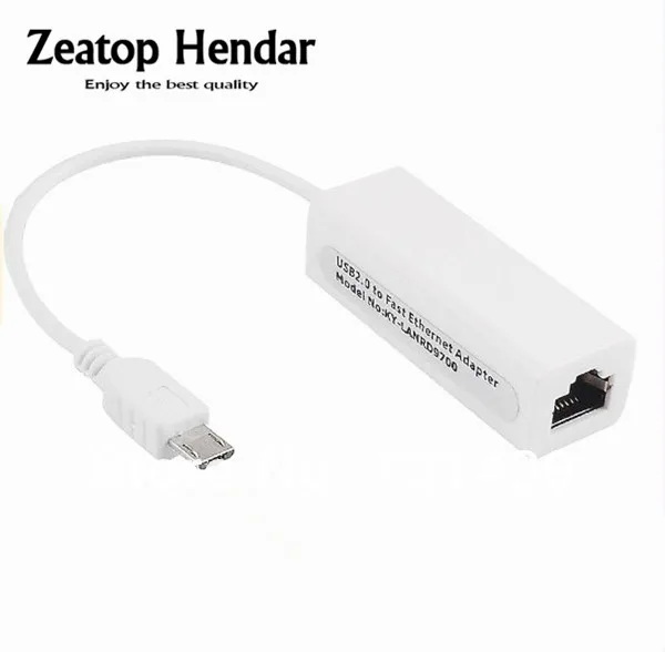 1Pcs High quality Micro USB 2.0 5 Pin to 10/100 M RJ45 Network