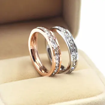 KNOCK  Girls Geometric Ring  Filled & Rose Gold Ring Promise Wedding Engagement Rings For Women Best Gifts 1