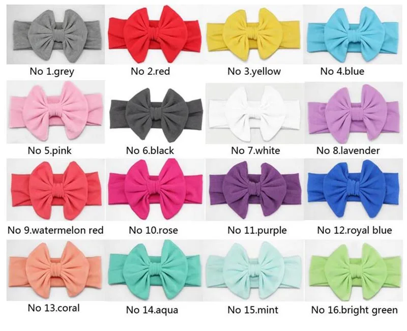 

2018 retail big bow headwrap lovely bowknot baby girl children headbands cotton hairband accessories 16 colors