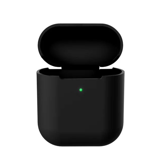 Чехол для наушников Apple AirPods 2 силиконовый чехол беспроводные Bluetooth наушники для Air Pods Чехол защитный для AirPod Тонкий чехол - Цвет: black