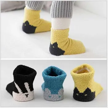 

Lovely Cute Newborn Baby Socks Animal Cartoon Doll Infant Socks Model Anti-slip Boys Girls warm Socks