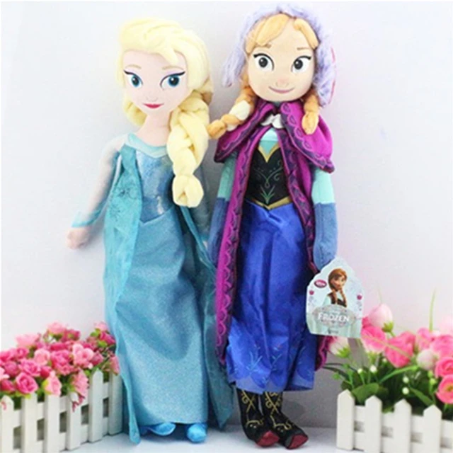 Kawaii 50cm Disney Frozen Snow Queen Elsa Stuffed Doll Princess Anna Toy  Elza Soft Plush Kids Toys Girl Birthday Halloween Gift - AliExpress