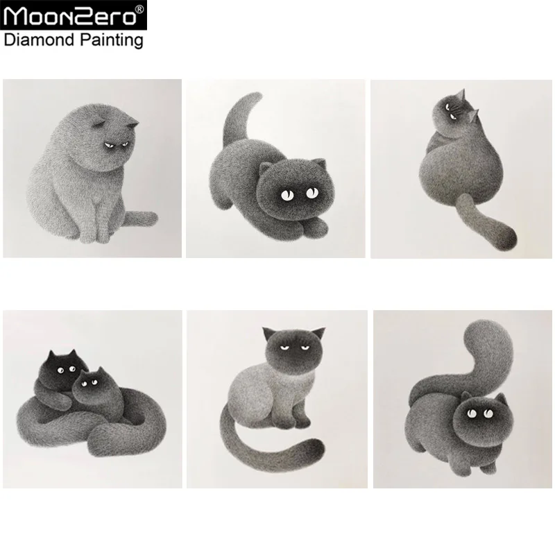 

Diy Diamond Painting Fat Cat 5d Square Drill Rhinestone Diamond Embroidery Cute Cat Needlework Diamond Mosaic Full Crafts Deocr