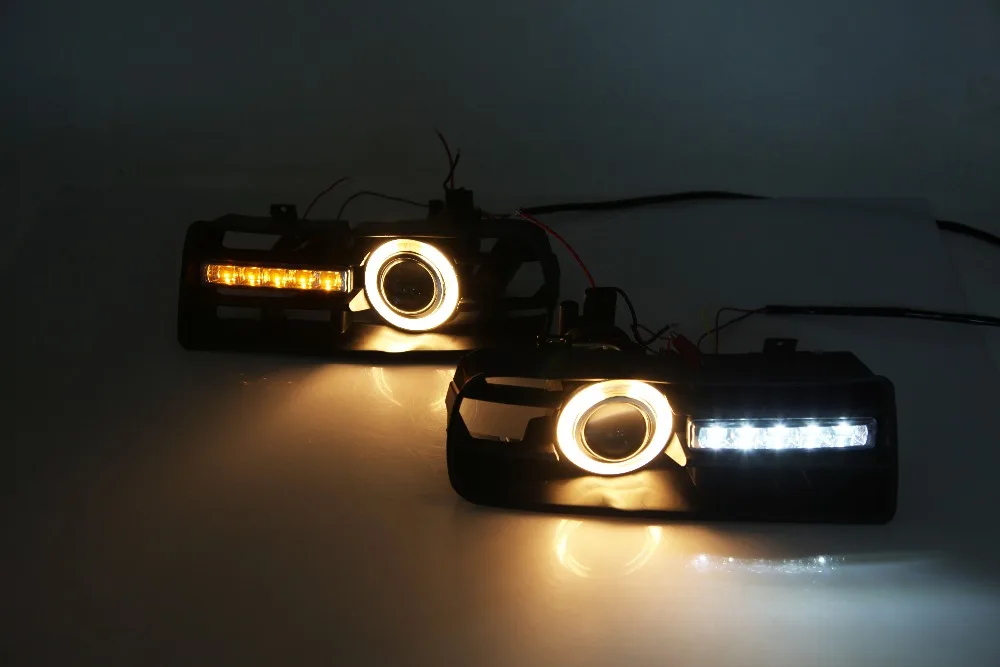 

Qirun LED DRL daytime running light + CCFL angel eye (6 colors ) + turn signal + projector lens fog for VW golf 4 MK4 1998-2005