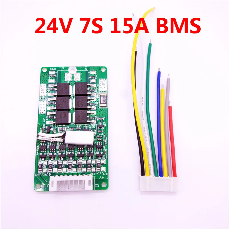 Батарея для электровелосипеда 7S 24V 15A BMS 24v литиевый аккумулятор BMS для электрического велосипеда 29,4 V 8Ah 10Ah 12Ah литий-ионный аккумулятор с функцией баланса