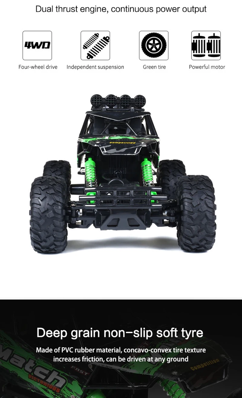 Скалолазание Rc автомобиль 4WD 2,4 GHz рок ралли 4x4 двойные двигатели Bigfoot автомобиль пульт дистанционного управления модель внедорожник игрушка лучший подарок для мальчиков