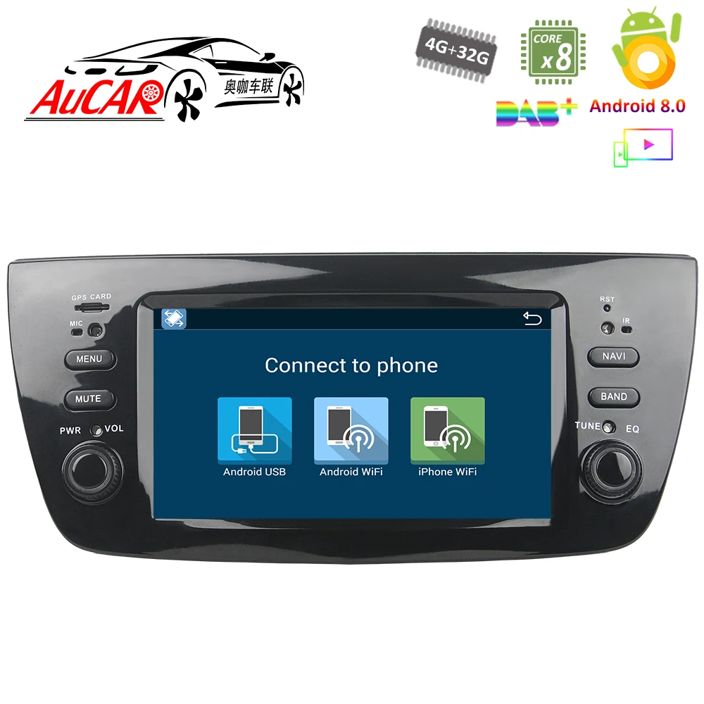 Flash Deal Android 8.0 Car DVD Player for Fiat Doblo 2010 - 2014 Car GPS Multimedia System HD Bluetooth Radio WIFI FM AM RDS 4G AUX 1 Din 4