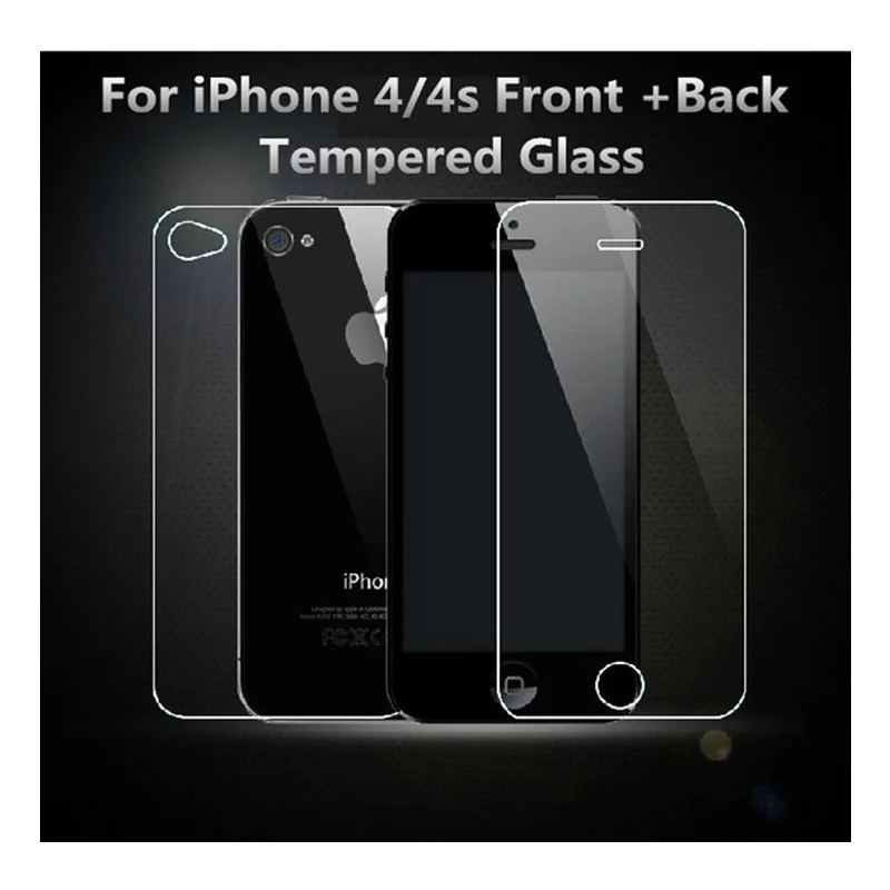 Защитное стекло для Apple iPhone 4 4S на переднее защитное стекло+ заднее Закаленное стекло Защитная пленка для экрана