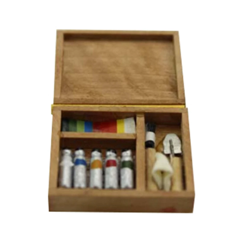 1:12 Dollhouse Miniature Artist Paint Pen Wood Box Toys For Dolls - Dolls  Accessories - AliExpress