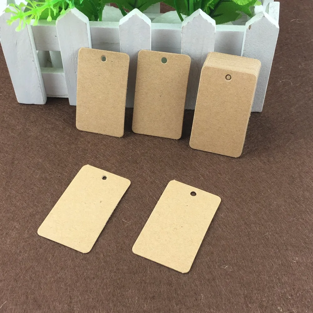 

100Pcs Brown White Black Blank Kraft Paper Cardboard Tags for Jewelry Box Cases Note Mark Tags Price Tags Accept Custom Logo