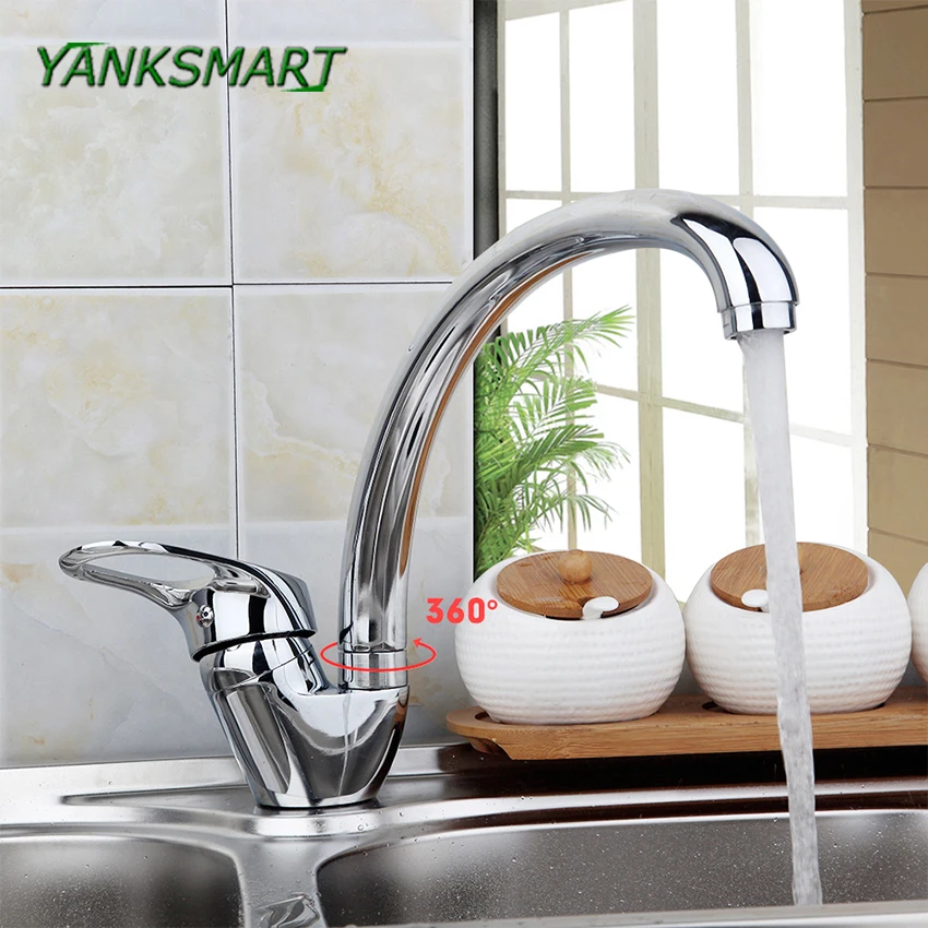 YANKSMART RU 360 Поворотный кухонный смеситель для раковины Смеситель ванной латунный