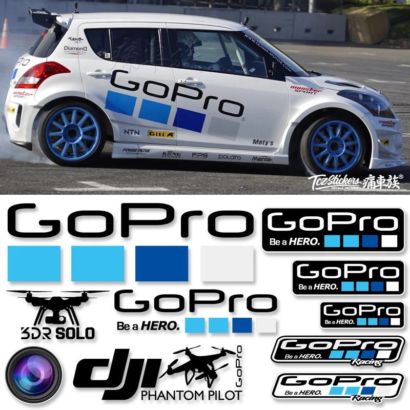 

GOPRO car stickers Hero3 extreme outdoor sports photography DV car modified reflective stickers decals