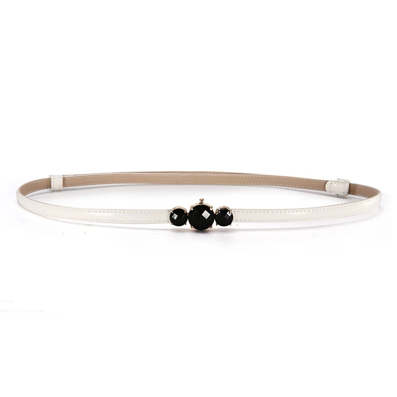 Cowhide Skinny Women Belt Thin Adjustable Waist Belts Fashion Dress Strap for Ladies Girls Designer Genuine Leather Belt